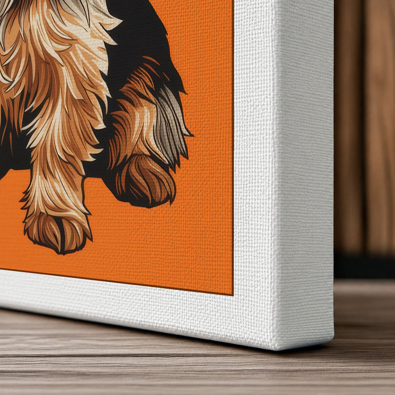 Terrier Portrait Modern - Wrapped Canvas, 36x24 - 91.4 x 61.0 cm, White Border