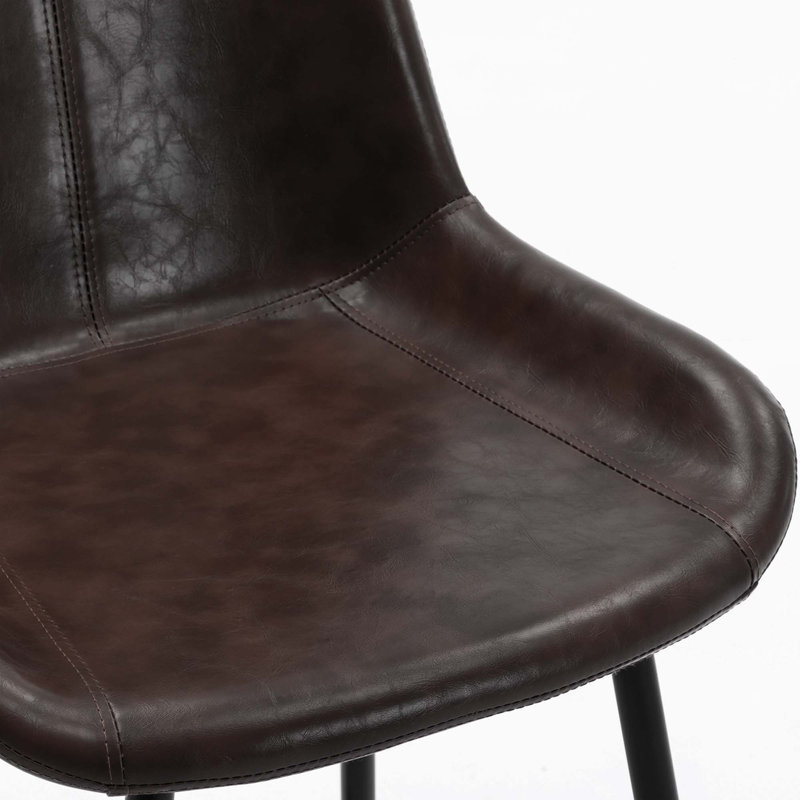 Caban Upholstered Counter Stool with Metal Frame, Dark Brown
