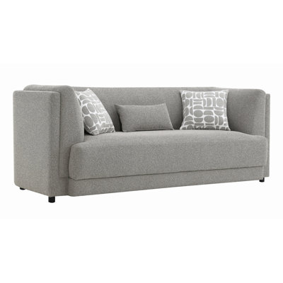 Glenda Gray Chenille Sofa w/3 Pillows