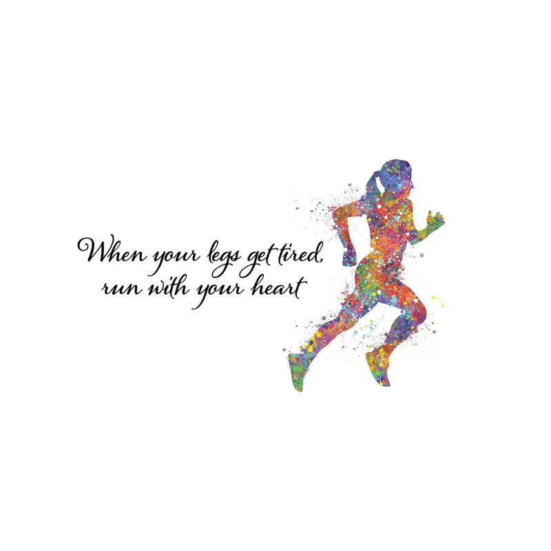 Runner Female Quote I by Genefy Art - Wrapped Canvas Painting, 101.6 cm H x 66.04 cm W x 1.91 cm D