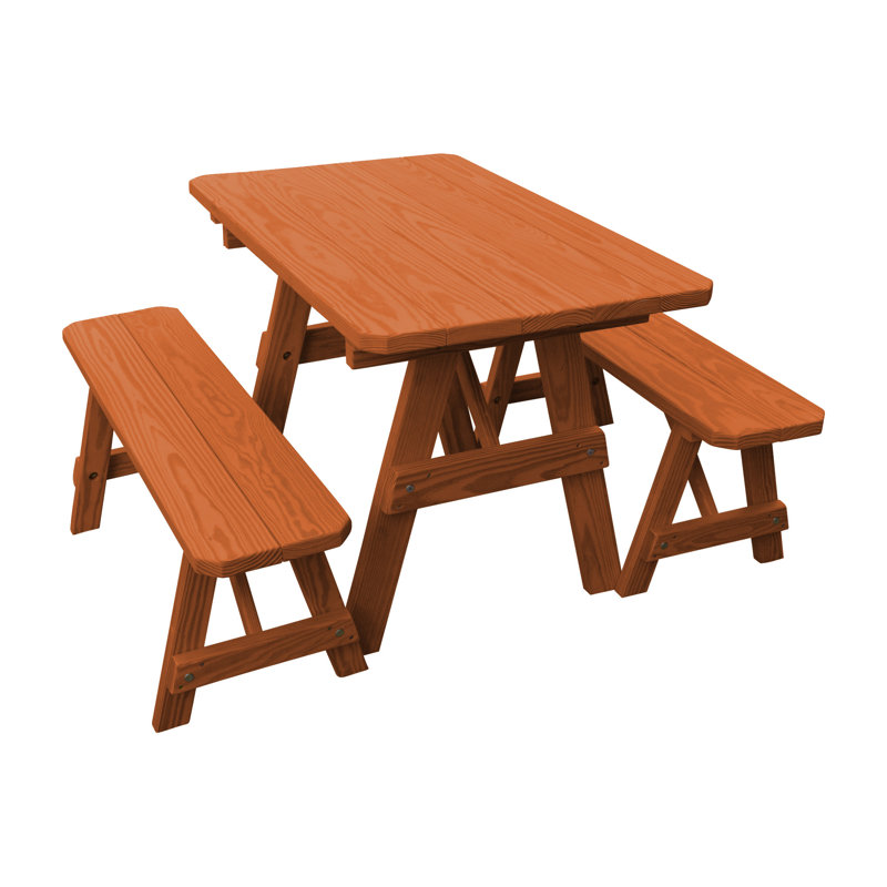 Table de pique-nique 3 pièces Summerhill, Teinte séquoia, L 70 po x l 27 po x H 30 po
