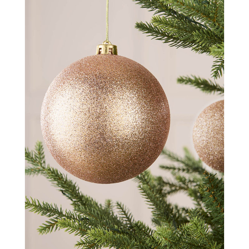 16cm Polystyrene Bauble, 16 cm H x 15 cm W x 15 cm D, Rose Gold