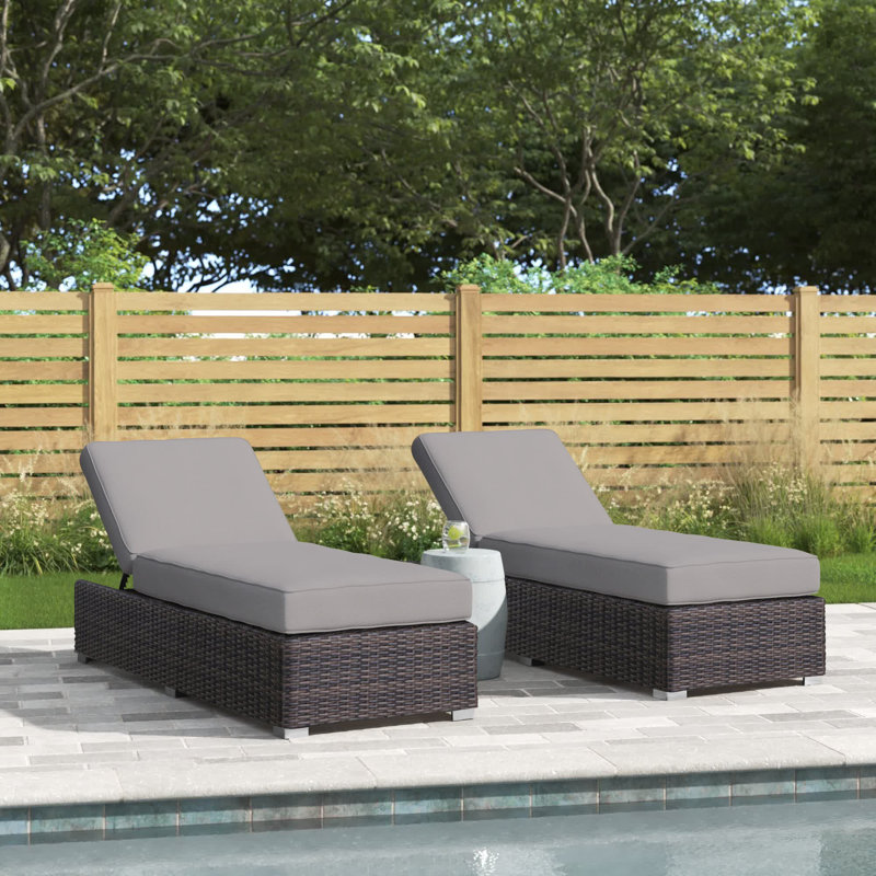 Batley Fully Assembled Outdoor Wicker Chaise Lounge, Brown