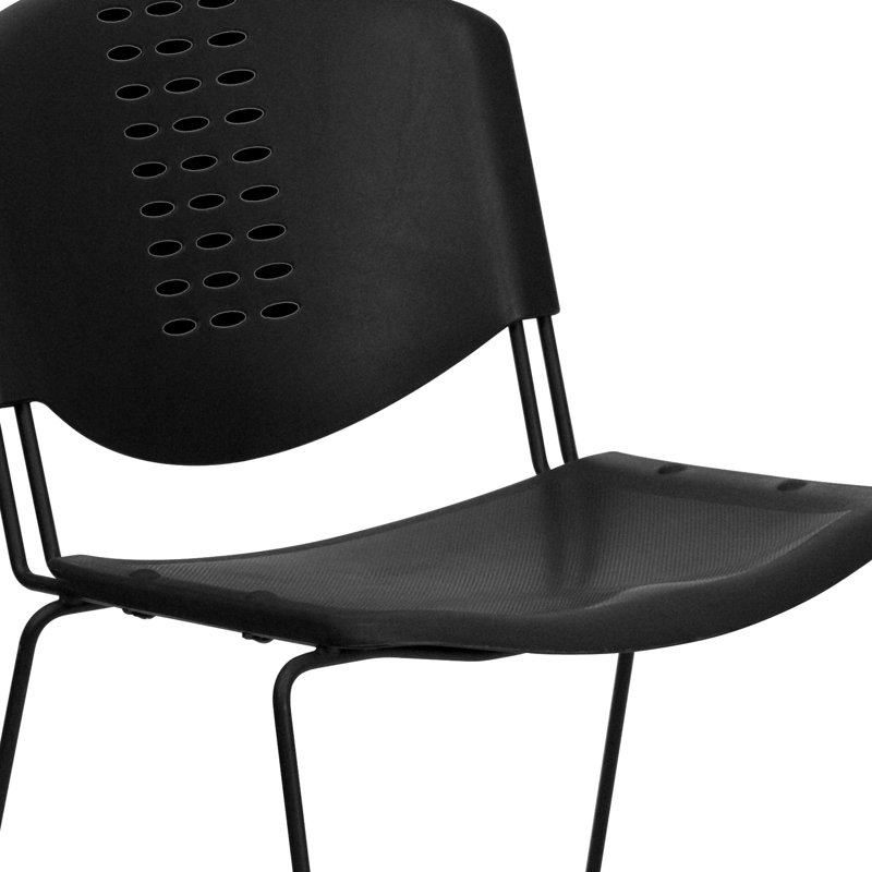 Hercules 400 lb. Capacity Black Polypropylene Stack Chair