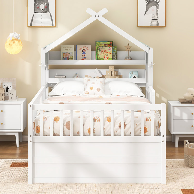 Lit tapissier Elvon, Lit double, Blanc
