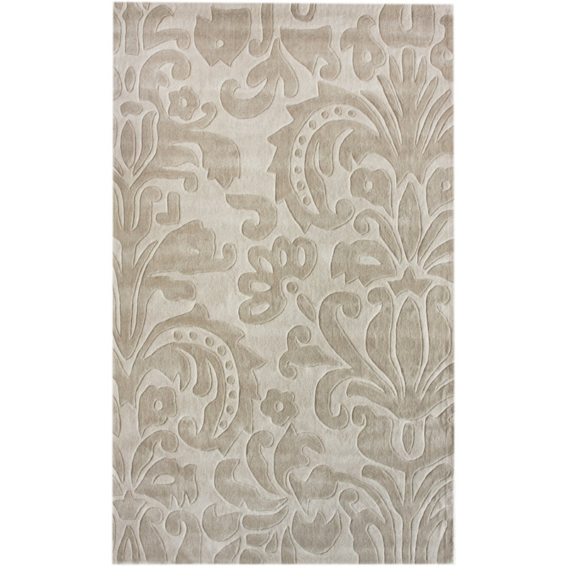 Tapis damassé beige Falynne, 7 pi 6 po x 9 pi 6 po