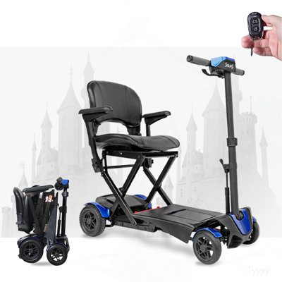 Scooter électrique de mobilité pliable à télécommande SOLAX avec suspension pour scooter électrique à 4 roues léger et supérieur pour les voyages