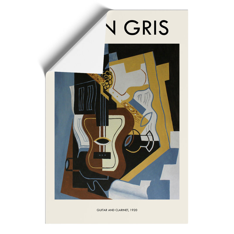Guitar With Clarinet by Juan Gris - No Frame Painting, 30cm H x 21cm W x 0.1cm D