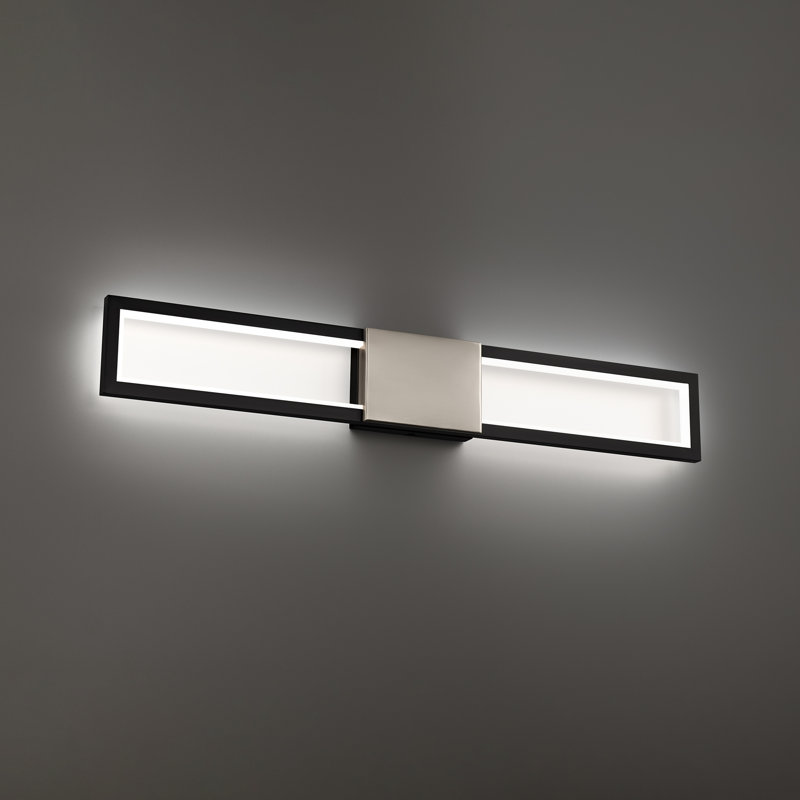 Peekaboo 1 - Light LED Bath Bar, Black/Brushed Nickel
