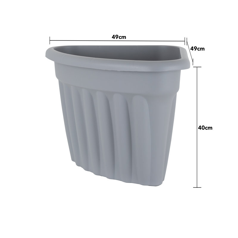 Wham Vista Corner Planter Upcycle Grey, 40cm H x 49cm W x 49cm D