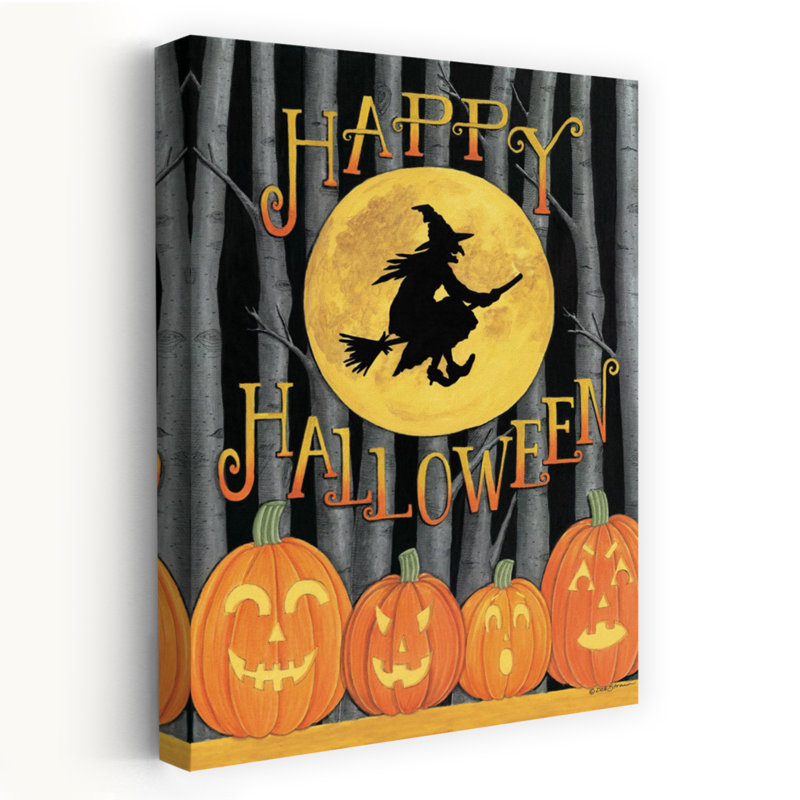 Joyeux Halloween, paysage abstrait contemporain, art naturel, H 36 po x l 24 po