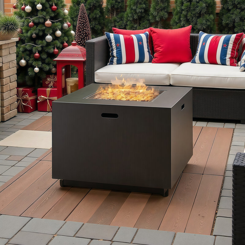 Ignite Your Nights: foyer d'extérieur au propane carré de 50 000 BTU avec rangement intégré - une ambiance sans effort en toute saison!