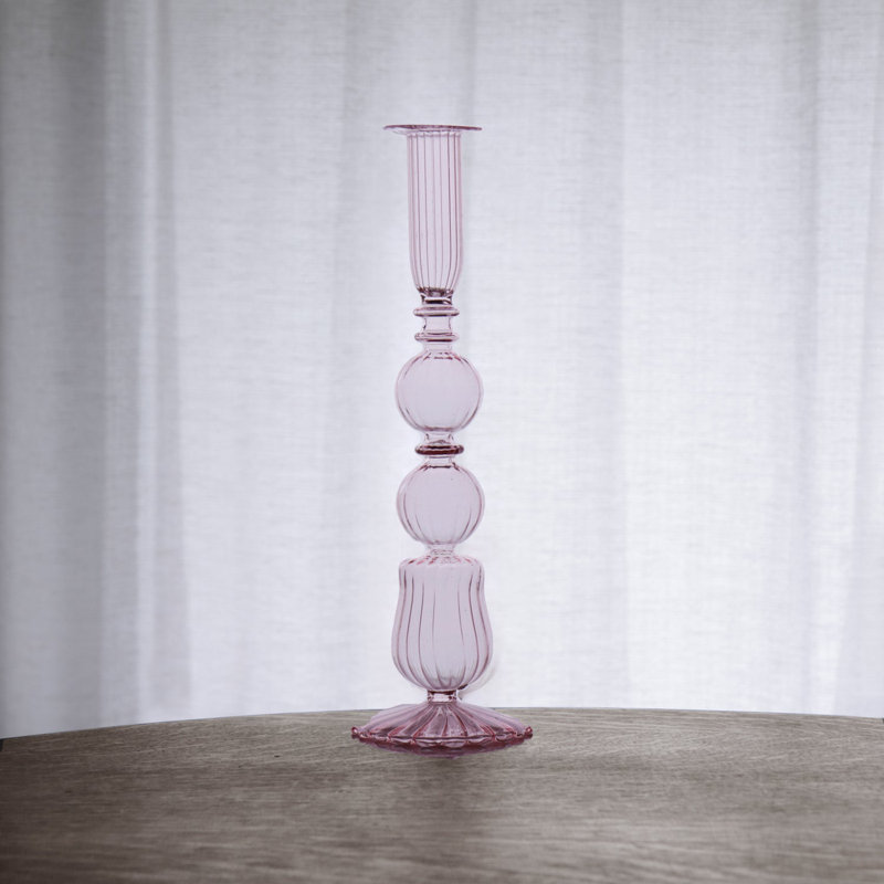 Ensemble de 2 chandeliers en verre 10,5 "GLASS Cambridge Emma, Rose clair