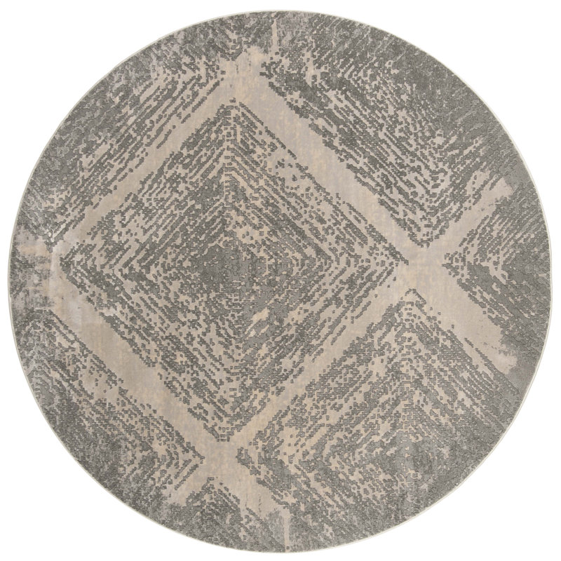 Wendi Performance Geometric Rug, Round 6'7"