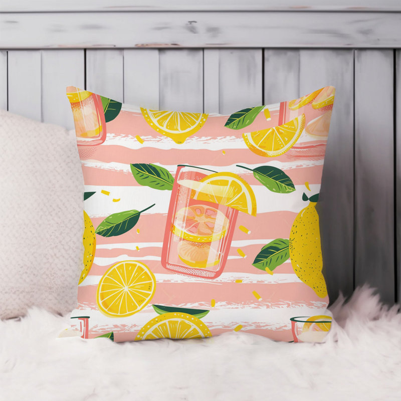 Food and Kitchen Lemons & Stripes VII Modern, 20"H x 20"W