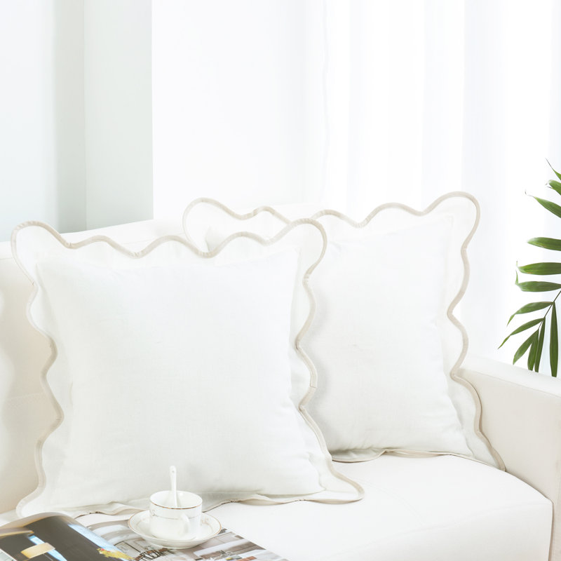 Pillow Cover, White/Camel