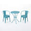 Ensemble de bar extérieur 3 pièces résistant aux intempéries, table ronde à lattes de couleur unie et 2 chaises-1920034760