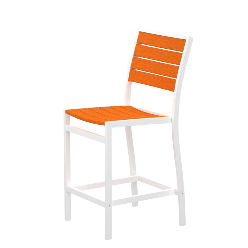 Chaise d'appoint de bureau POLYWOOD, Tangerine, Blanc