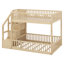Lit superposé avec escalier de rangement et garde-corps, structure de lit superposé au sol en bois avec support de lattes robustes-129992968