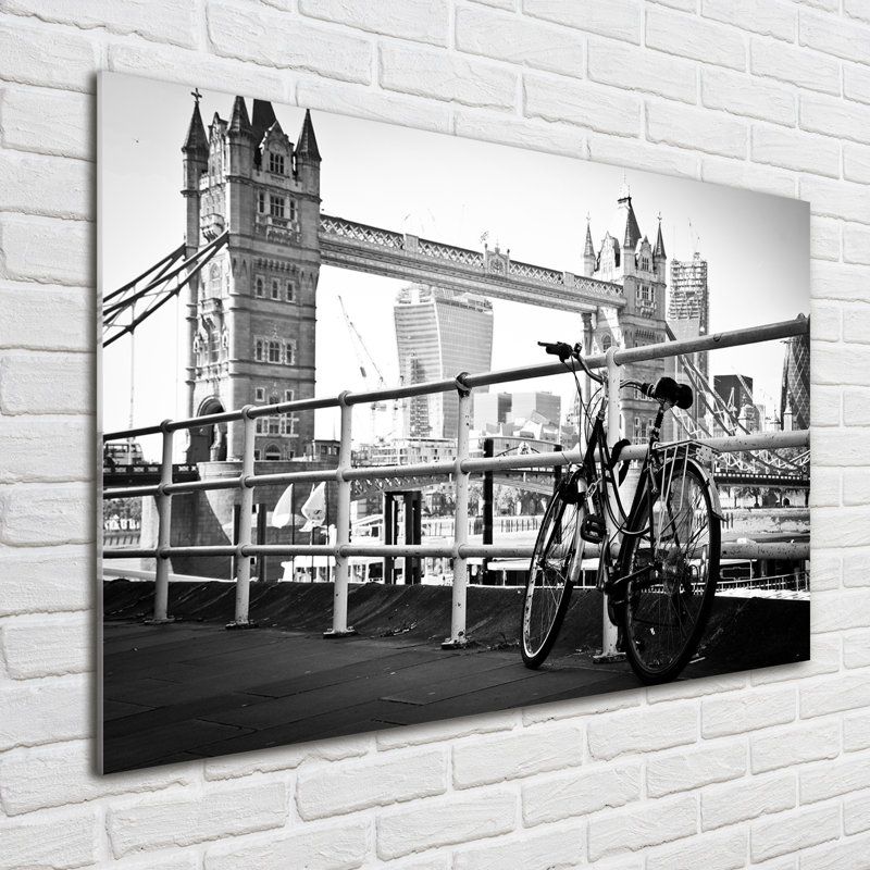 Bike In London - No Frame Print on Glass