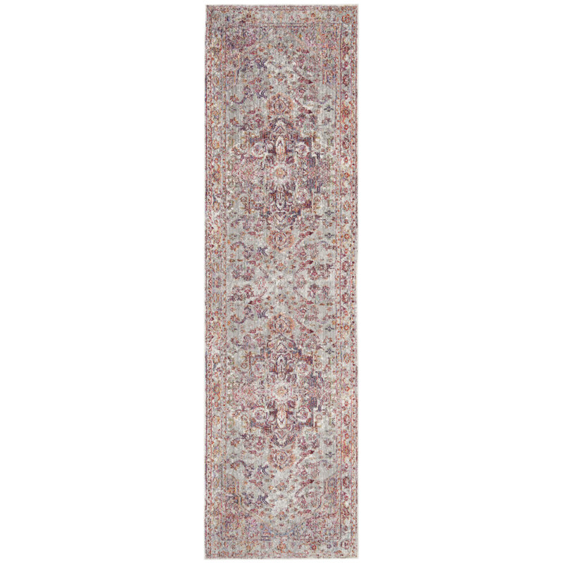 Tapis oriental rouge / ivoire Bettye, Tapis de couloir 2 pi 3 po x 8 pi