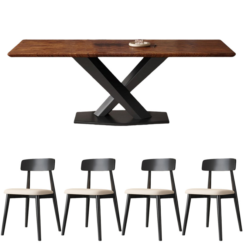 Solid wood black walnut rectangular dining table, 29.53"H x 59.06"L x 35.43"W