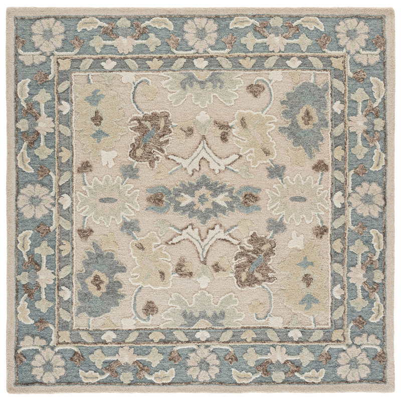 Ebony Hand Tufted Wool;Cotton Oriental Indoor Rug, 6'-0" x 6'-0" Square