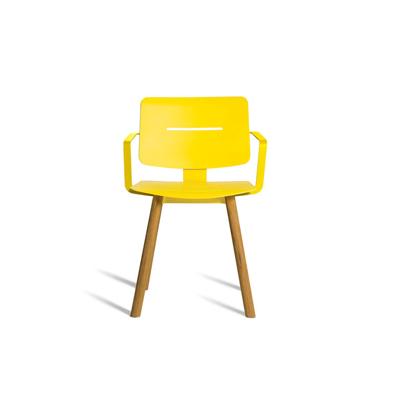 Chaise de patio Coco, Citron / faux teck