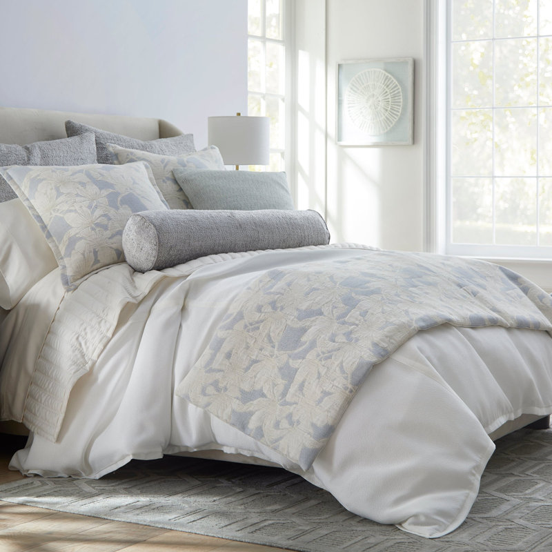 Gardenia Floral Blanket, 98" L x 25" W, Pale Blue