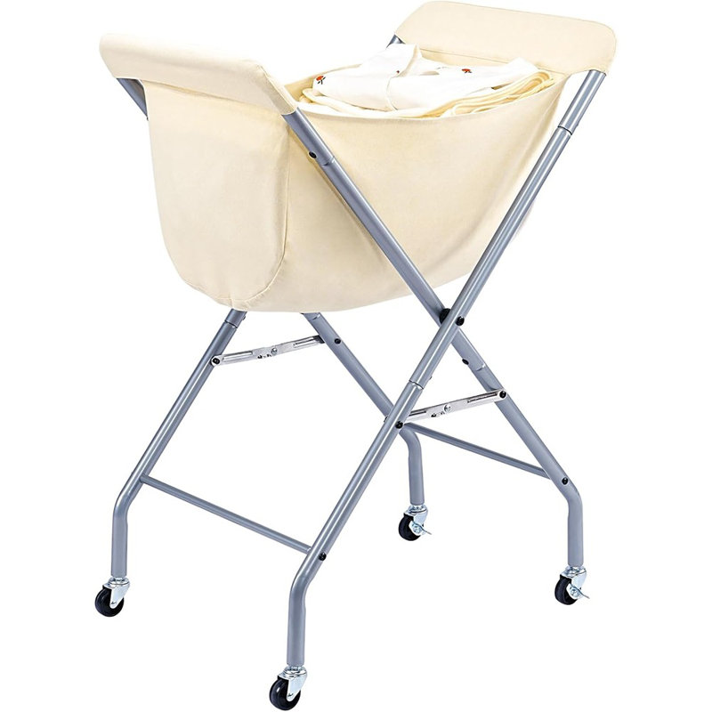 Laundry Cart With Wheels, 32”H Easy Rolling Laundry Hampe...