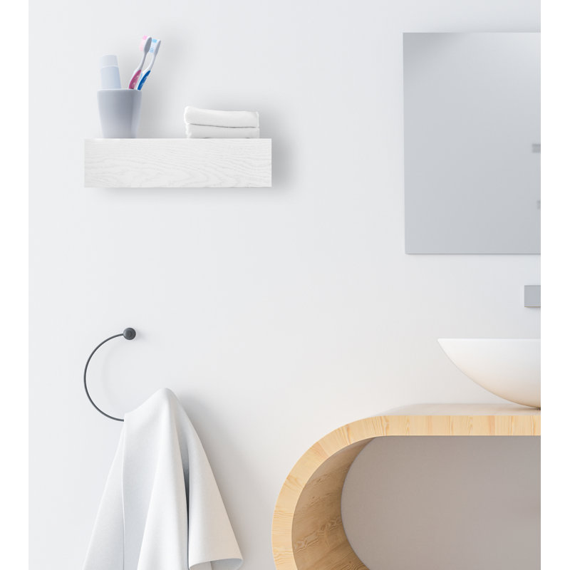 Étagères flottantes Rayne avec support métallique, Blanc, H 5 po x l 20 po x P 6 po