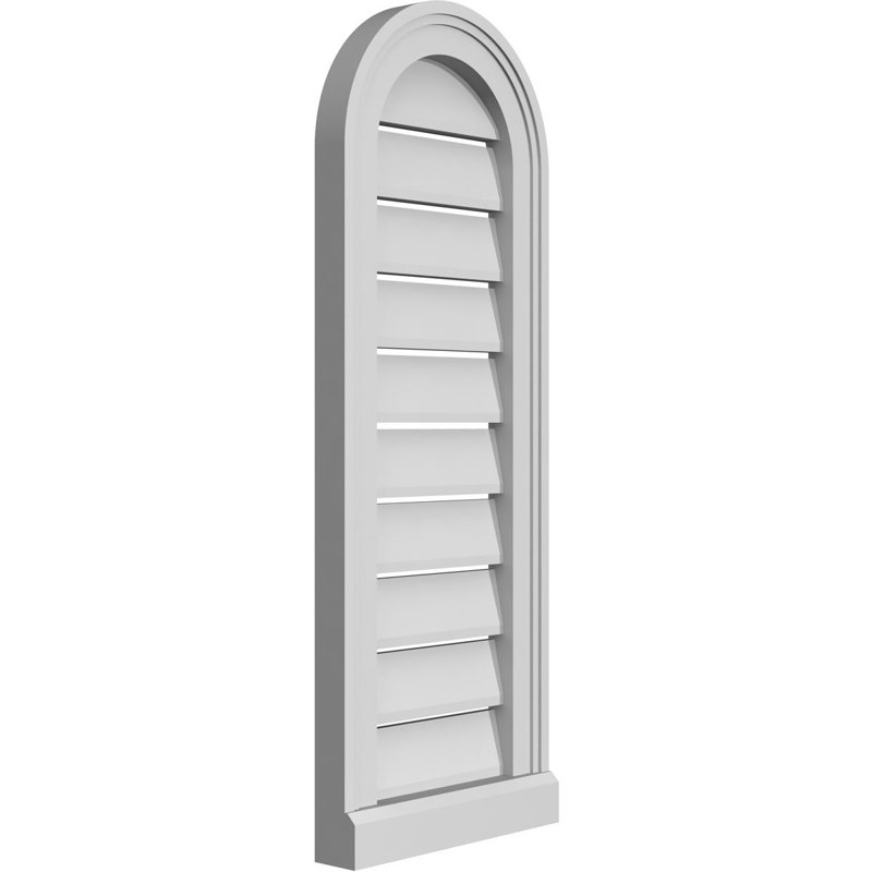 Round Top Surface Mount Signature Urethane Functional Gable Vent, Primed Tan, 32" H x 12" W x 2" D
