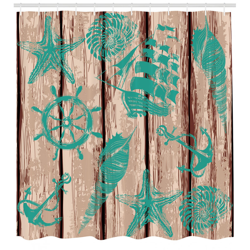 Shower Curtain with Hooks Included, 84" H x 69" W
