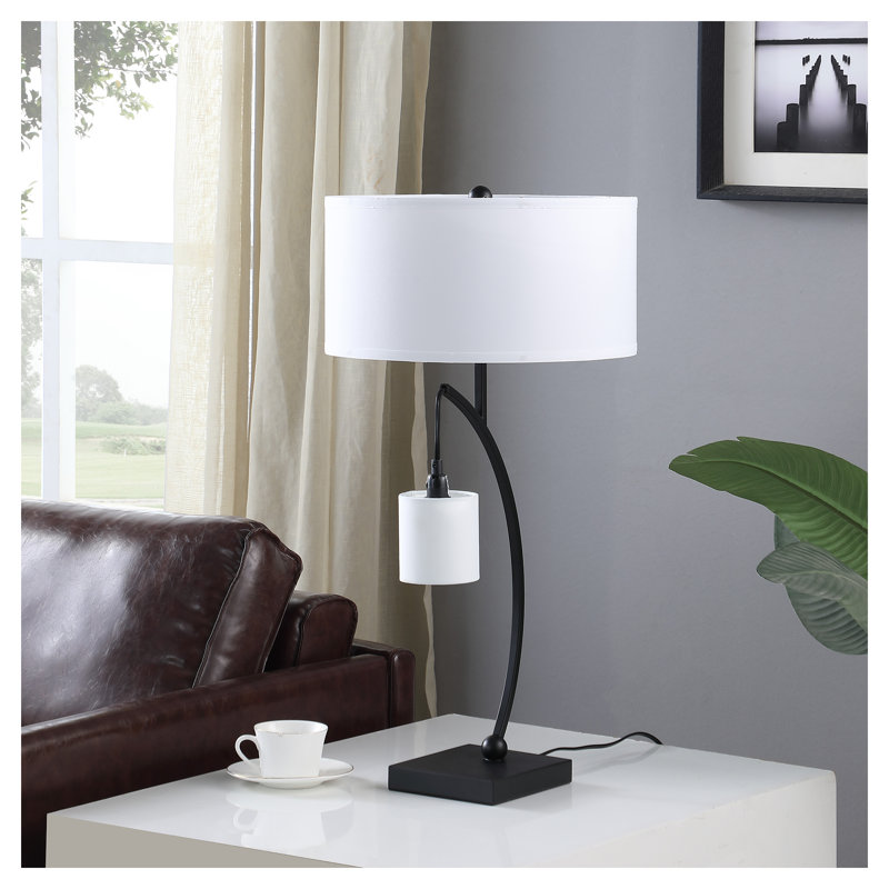Deth Metal Arched Lamp, Matte Black, 120 V