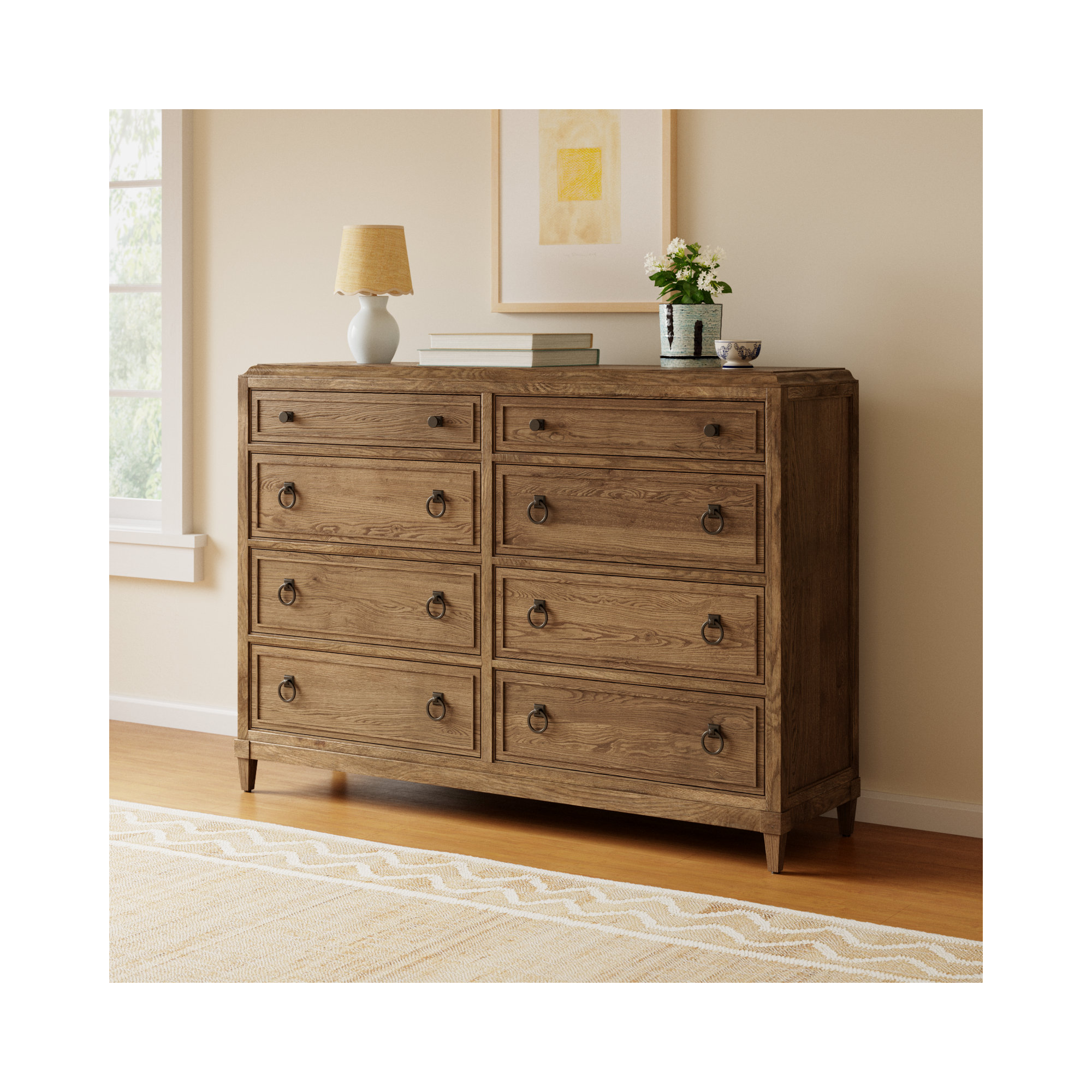 Hayes 8 Drawer Dresser, Brown