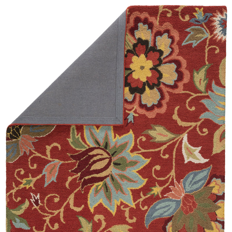 Schupple Wool Floral Indoor Rug, Rectangle 2' x 3'