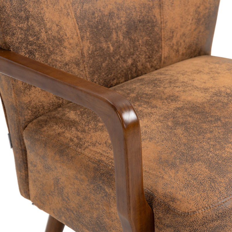 Fauteuil de 26,38 po de large Kardelen, Microsuède café