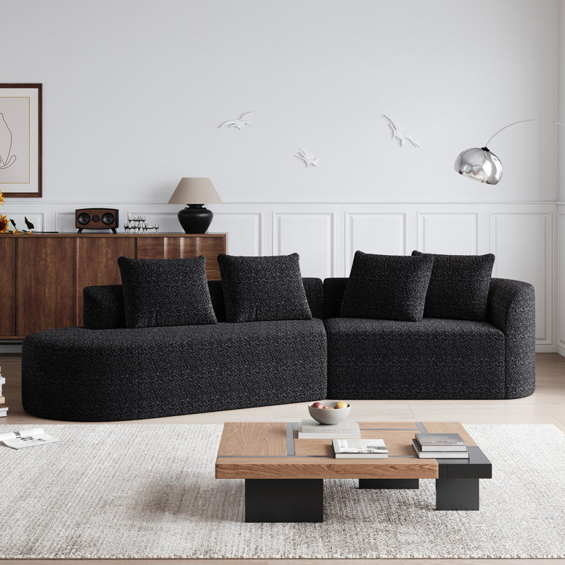 Canapé modulaire surdimensionné et rembourré Modern, Noir