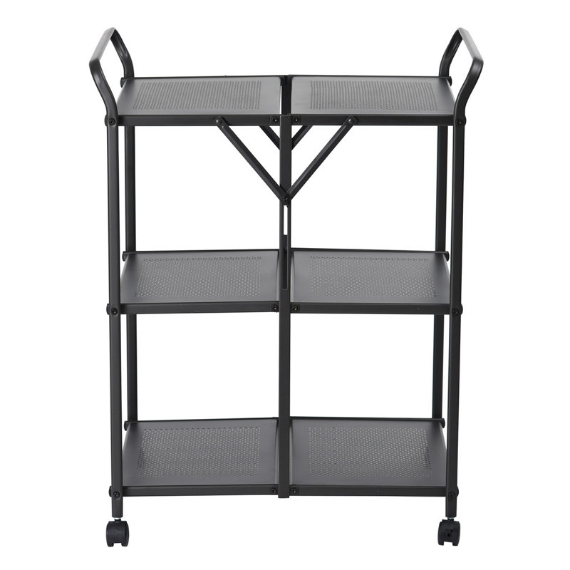 Almaraz Metal Kitchen Cart, Dark Grey