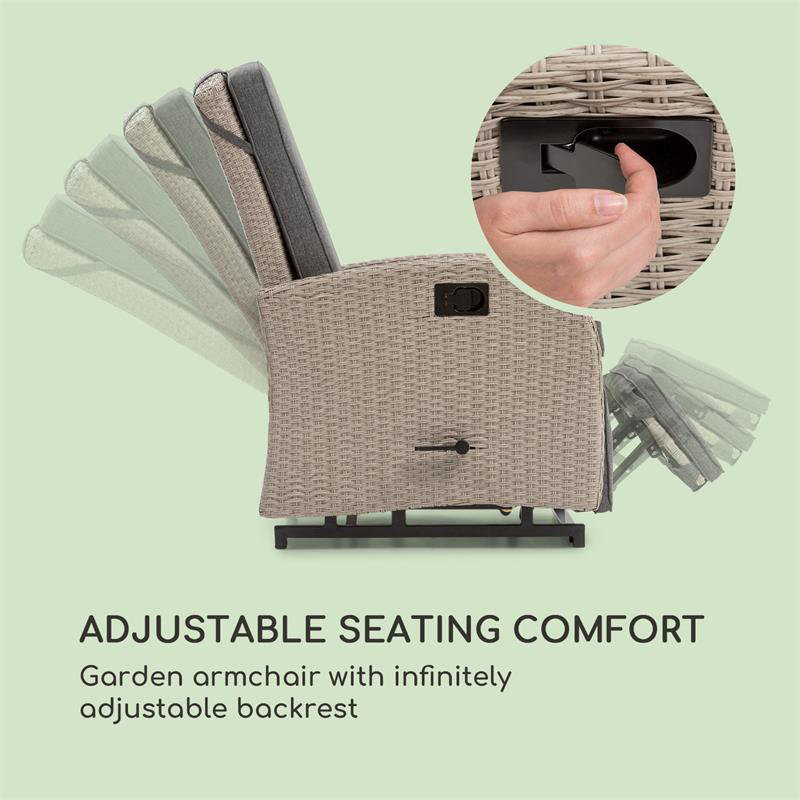 Comfort Siesta Wicker Outdoor Lounge Chair, Light grey/Taupe