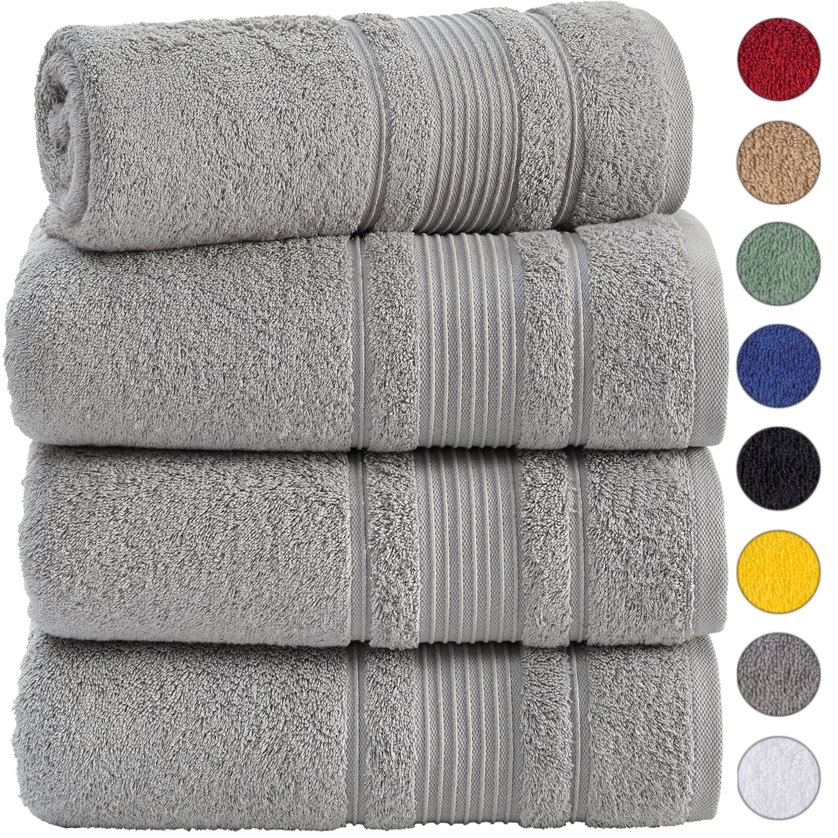 18 Piece Lane Linen 100% Cotton Luxury Towel Set, 4 Bath, 6 Hand Towels & 8  Wash