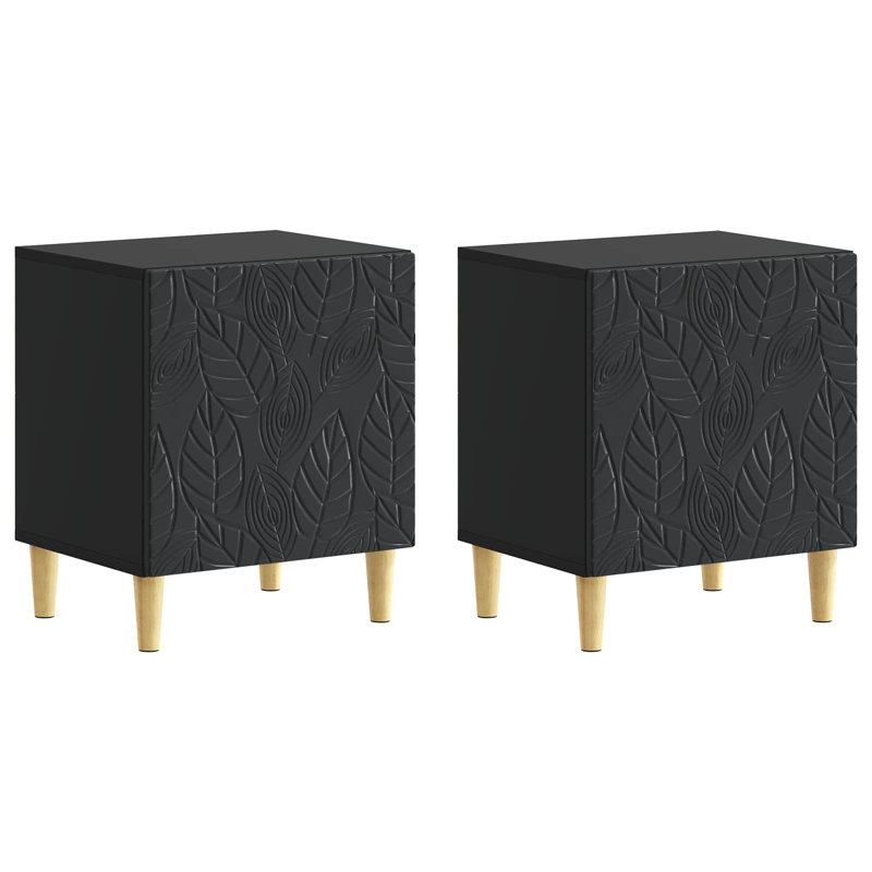 43cm W Composite Bedside Table, Black