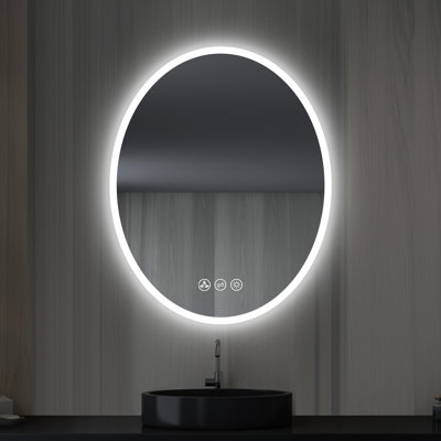 Miroir de salle de bain lumineux à DEL avec désembueur Portsmouth