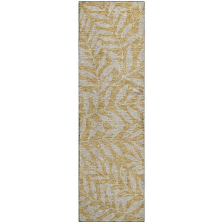 Premium Machine Washable Prisco Gold Rug