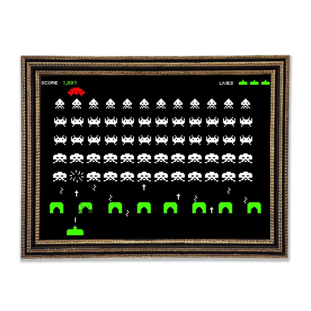 Space Invaders Gerahmter Druck