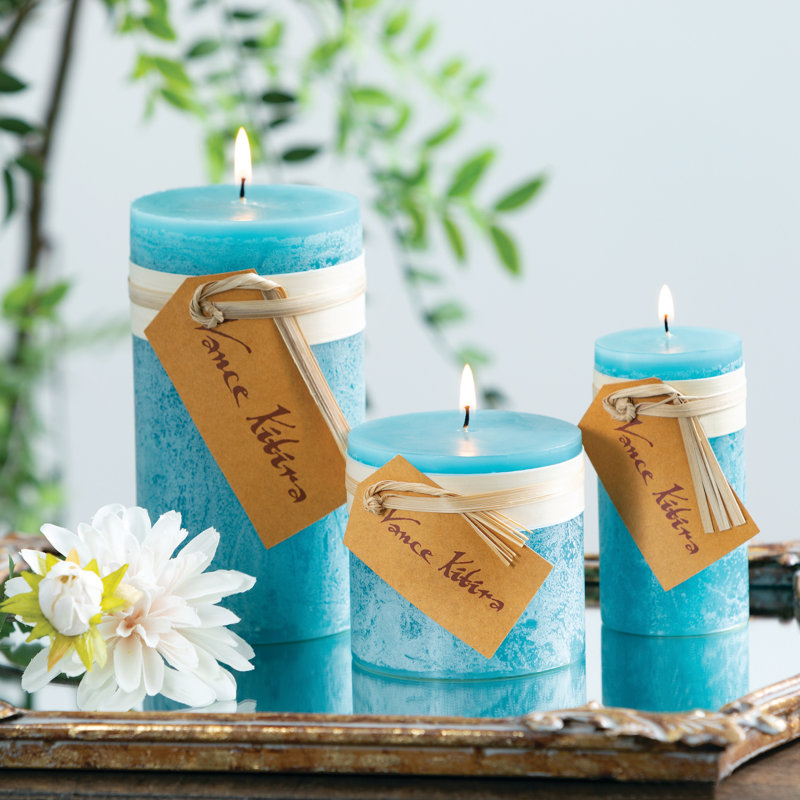 Unscented Pillar Candle, Blue