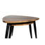 2 tables gigognes contemporaines en métal et en bois massif de 2,5 po de hauteur, l 15,5 po de hauteur, éclat naturel ou noir, teinté