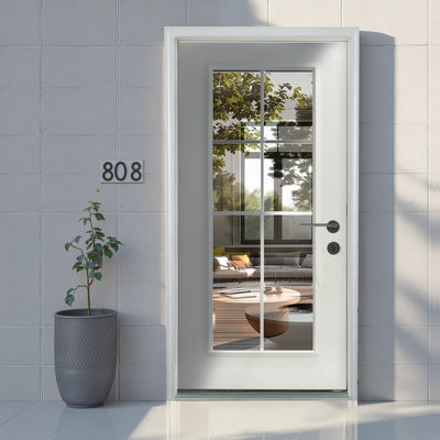 Porte d'entrée avant en verre givré 36 po x 8 po 36 po x 36 po