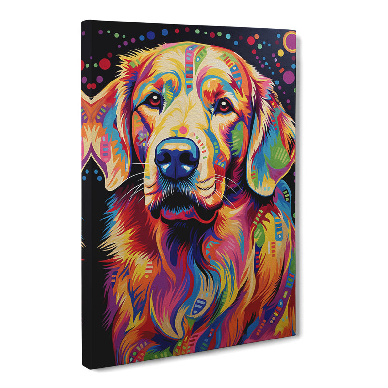 Golden Retriever Op - Wrapped Canvas, 60cm H x 40cm W x 3cm D