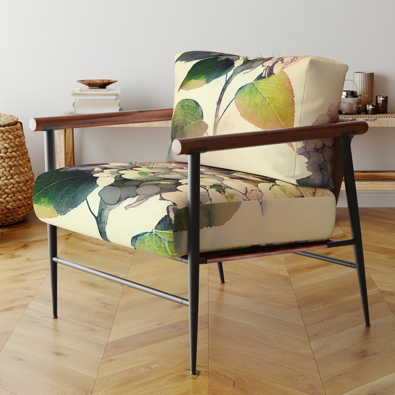 Cropper - Fauteuil rembourré à motif floral, Noir, noir, noir, noir